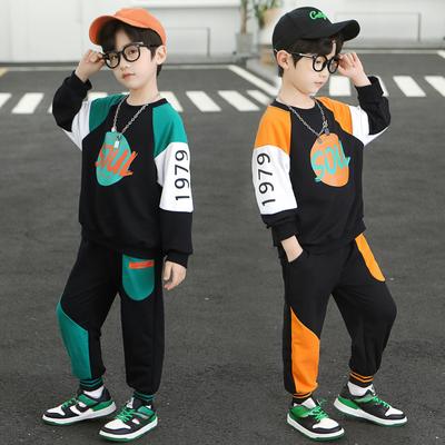 Boys Sports Suit Spring Fashion Middle and Large Children Casual Sweater Handsome Trousers Children's Clothing