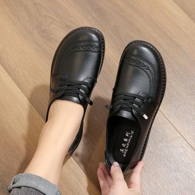 Damen Echtleder Schuhe für Frühling und Herbst für mittleres und höheres Alter, bequeme weiche Sohle, rutschfest, flache Schuhe