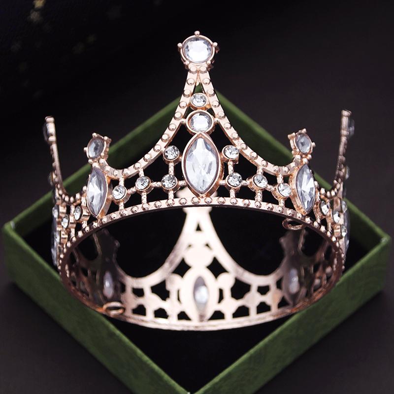 Party Prom Birthday Cake Crown Small Tiaras for Doll Green Pink Diadem Bridal Wedding Hair Jewelry Tiaras Head Ornaments
