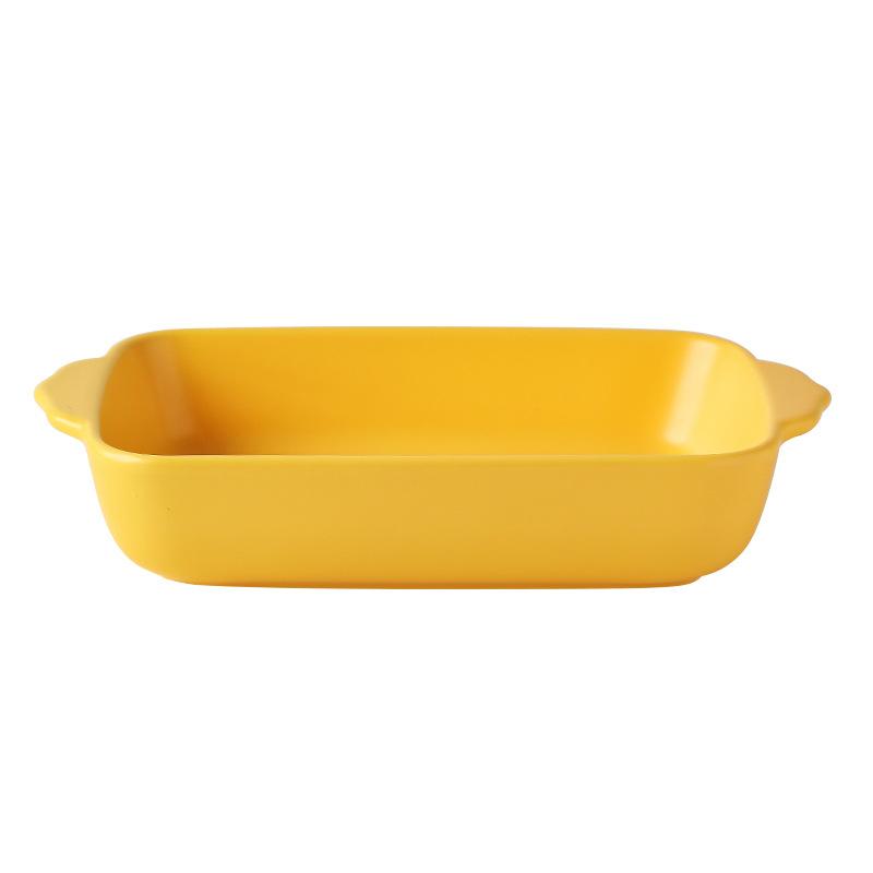 Color Glaze Cheese Baked Rice Plate Ceramic Binaural Plate Ceramic Plate Baking Plate Western Food Plate Oven Plate Vegetable Plate Modern Simplicity