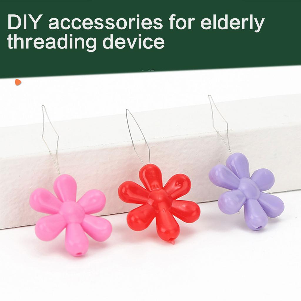 100 Pcs Flower Needle Threader Needle Threading Tool Sewing Accessories for Large Eye Needle Hand DIY Sewing