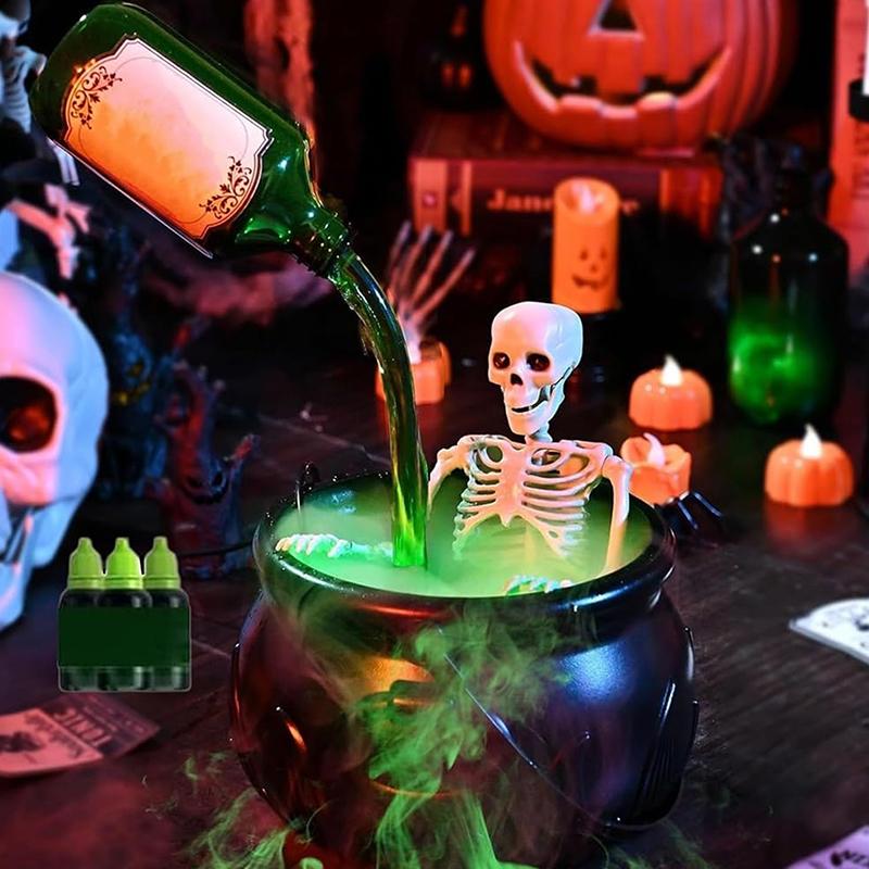 Halloween Decorations Indoor - Cauldron Halloween Decor With Magic Floating Potion Bottles And Diffuser - Party Decoration
