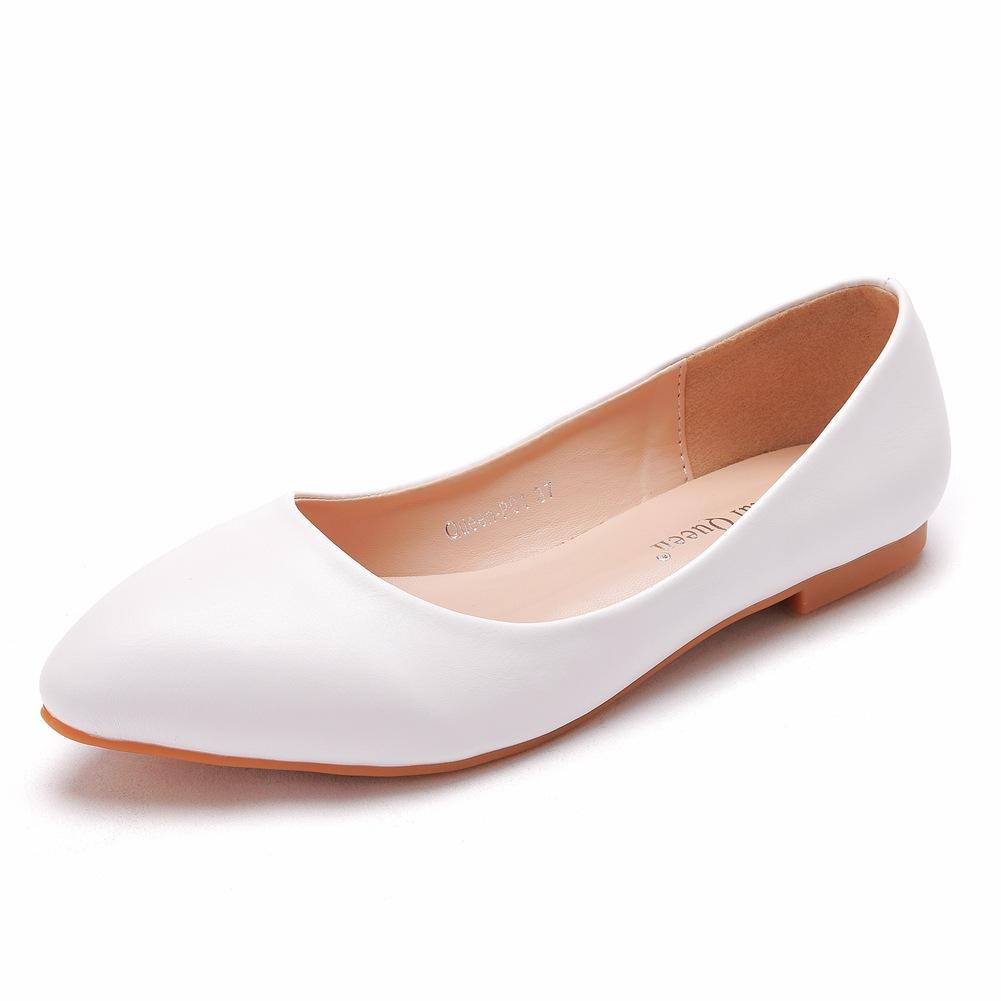 European and American Pointed Toe Flat Shoes European and American Pointed Toe Flat Shoes Casual Single Shoes Casual Single Shoes 40-43 White Shoes