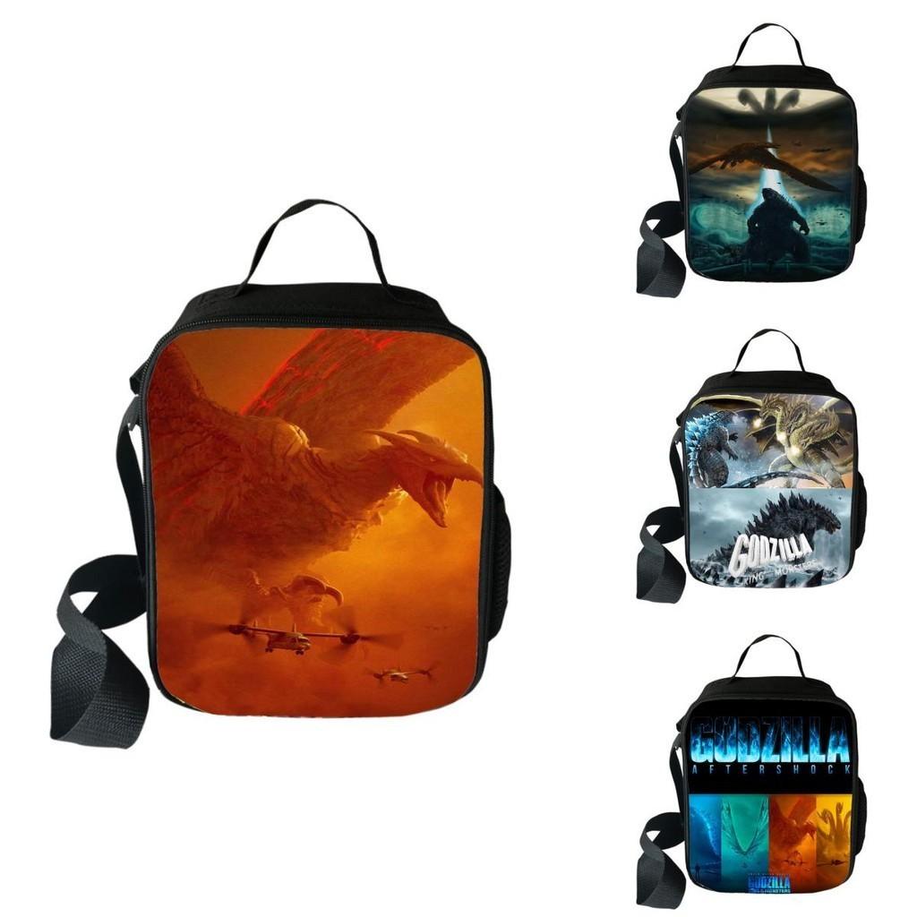 Versatile 3d Godzilla Kids' Lunch Container With Comfortable Handle And Easy Wash