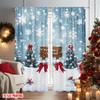 2ks 2D plochý tisk Veselé Vánoce Párty Závěsy Vánoční sněhová lesní scéna Odolný Polyester Bez Elektřiny Párty