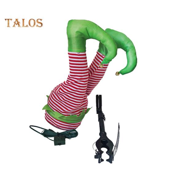 

Рождественский эльф, елочное украшение, качающаяся нога эльфа, рождественская верхушка для елки, декоративная гирлянда, подвижная плюшевая нога для вечеринки в честь елки, домашний декор зелёный