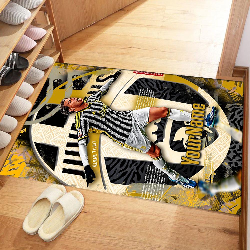 Juventus Customized Name Floor Rug Office Rug Design for Kitchen Balcony Entryway Living Rooms Anti-slip Rug Decorate Offices