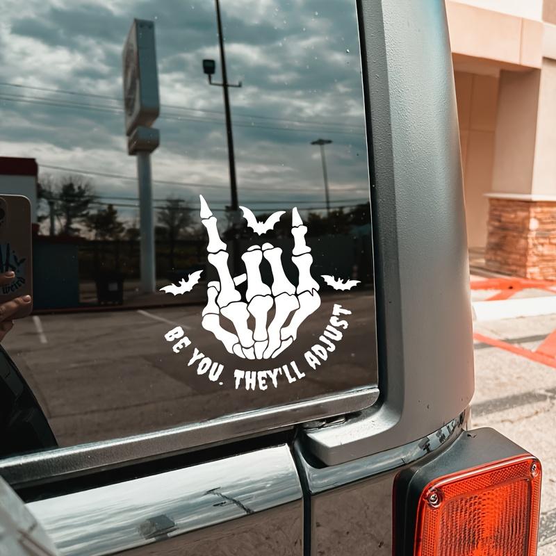 Rock On Skeleton Hand Car Stickers for Window Bumper Body Decoration Scratch Covering Auto Accessories Self-adhesive Vinyl Decal