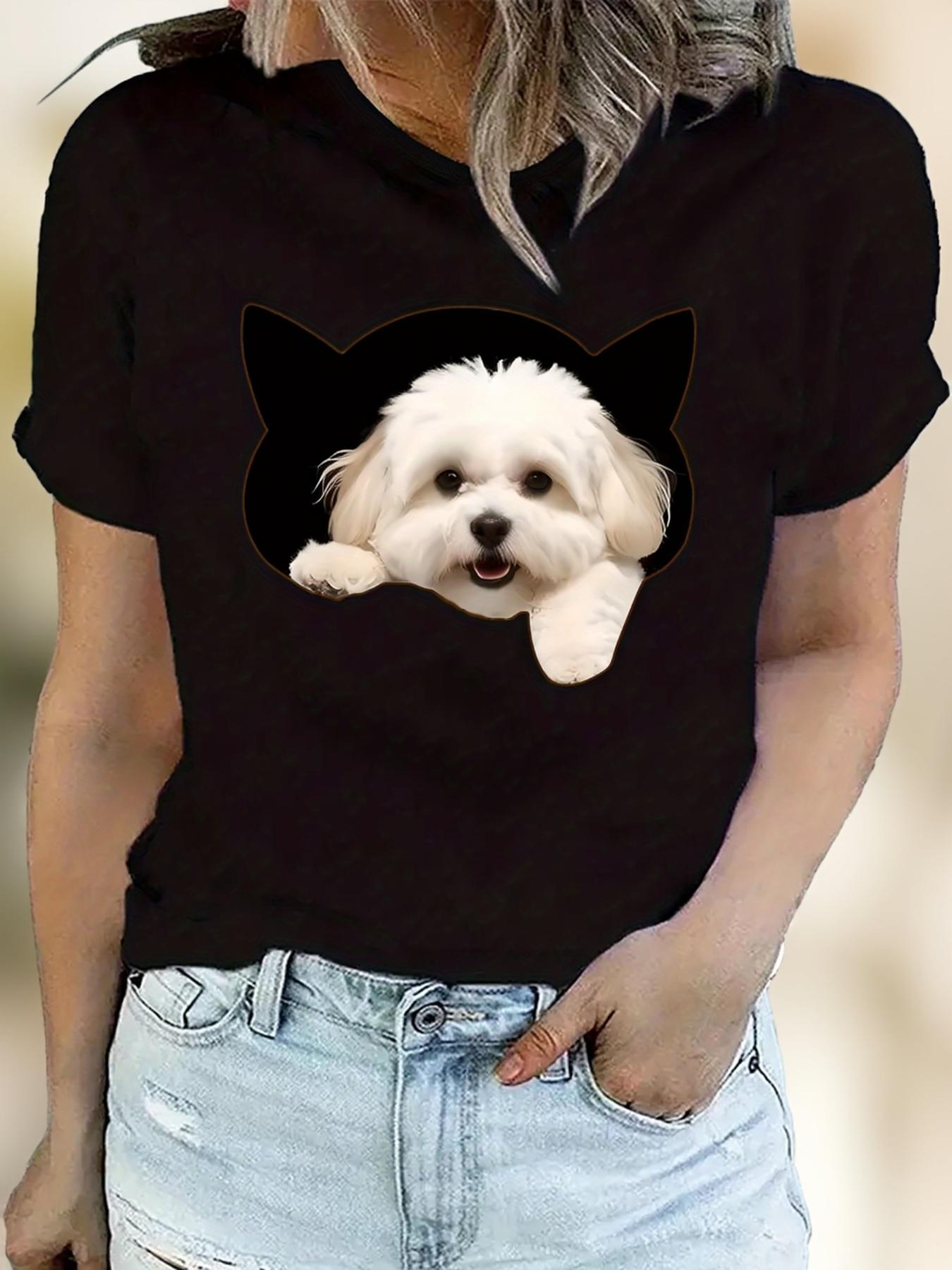 

Plus Size - Plus Size Women S Casual T-Shirt - Cute Dog Print. Round Neck. Short Sleeve. Slightly Elastic Fabric. Comfortable ; Stylish for All Season 2XL дубильная кора