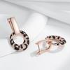 Shiny Natural Zircon Leopard Print Drop Earrings For Women Unique  Rose Gold And Black Plating Daily Fine Jewelry