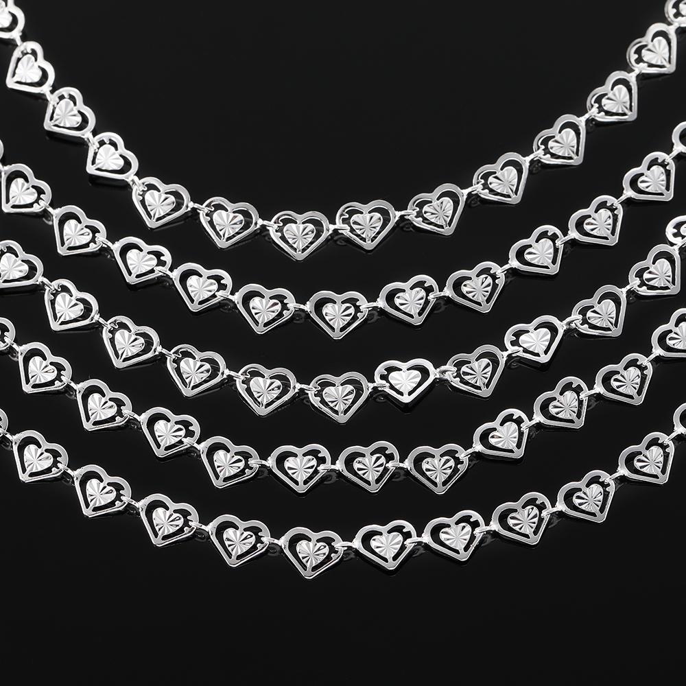 1 Meter Hollow Out Double Heart Chains Copper Classical Chain for Bracelet Necklace Jewelry Making Accessories