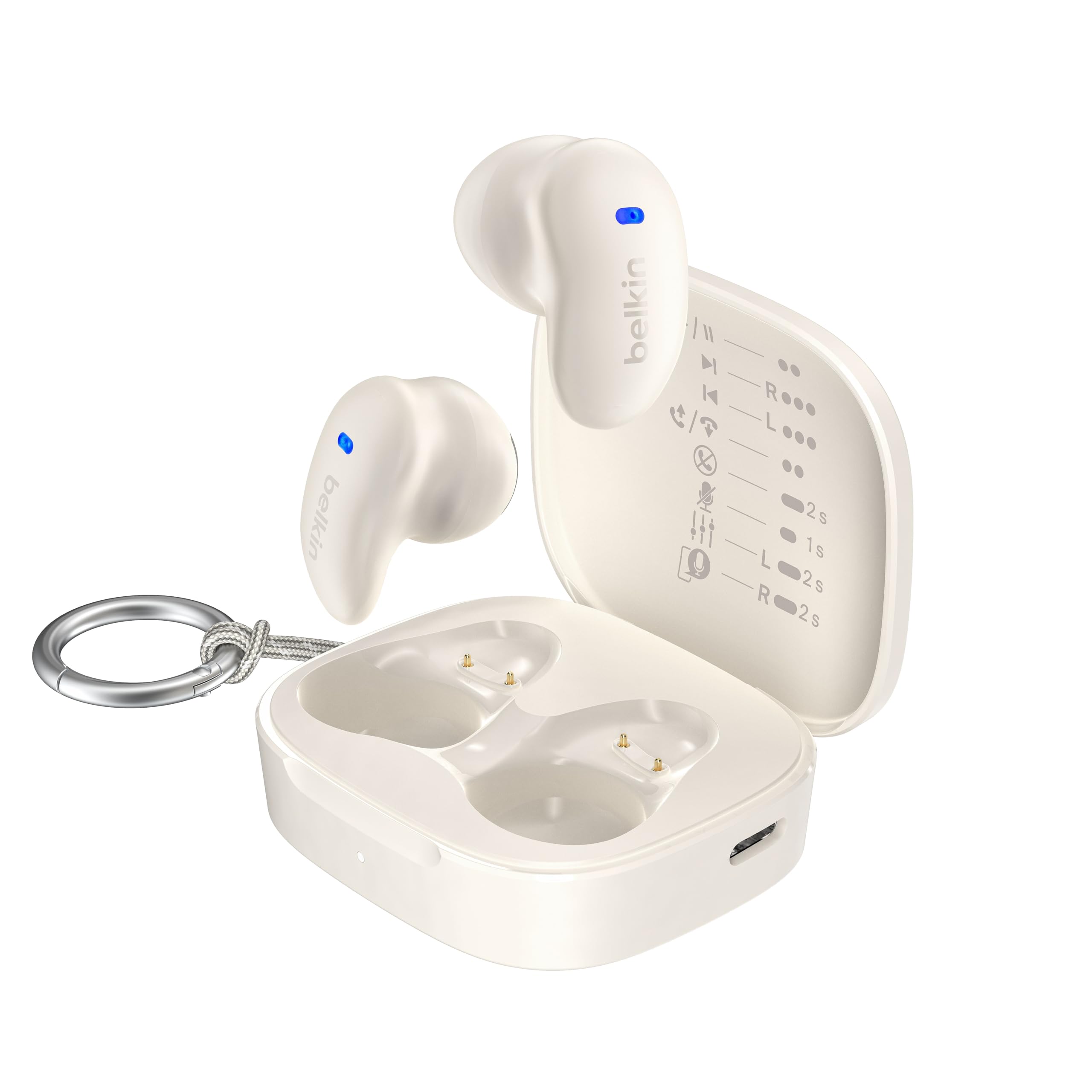 

Belkin SOUNDFORM ANYWHERE True Wireless Earbuds, Bluetooth 5.4, 12mm Drivers, Call Noise Reduction, 26 Hours of Playtime, Silicone Upsizing Sleeve,