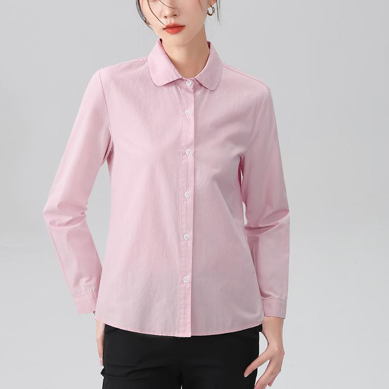 Nová halenka s lodičkovým výstřihem pro ženy Nový dámský tenký ležérní top Volná korejská košile s dlouhým rukávem bílá