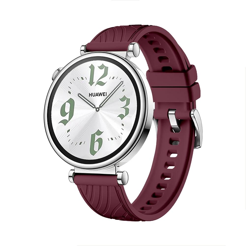 

18-мм силиконовый ремешок для Huawei Watch GT4 41 мм, спортивная сменная лента для Huawei Watch GT 4 41 мм, дышащий браслет 18mm вино красного