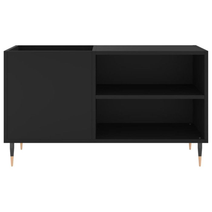 VidaXL Armoire à disques noir 85x38x48 cm bois d'ingénierie 831693