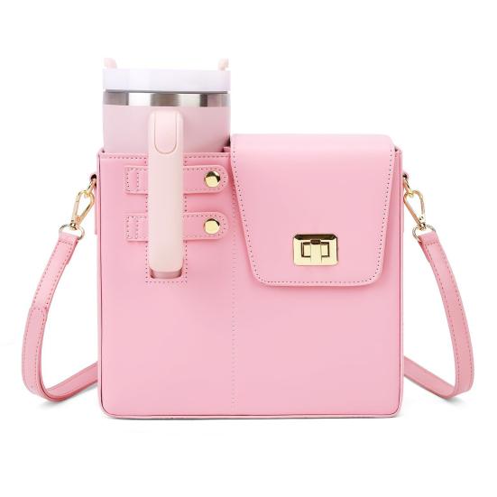 Cup Holder Shoulder Bag Water Bottle Holder Crossbody Bag with Adjustable Strap Cup Carrier Crossbody Purse for Outdoor Travel