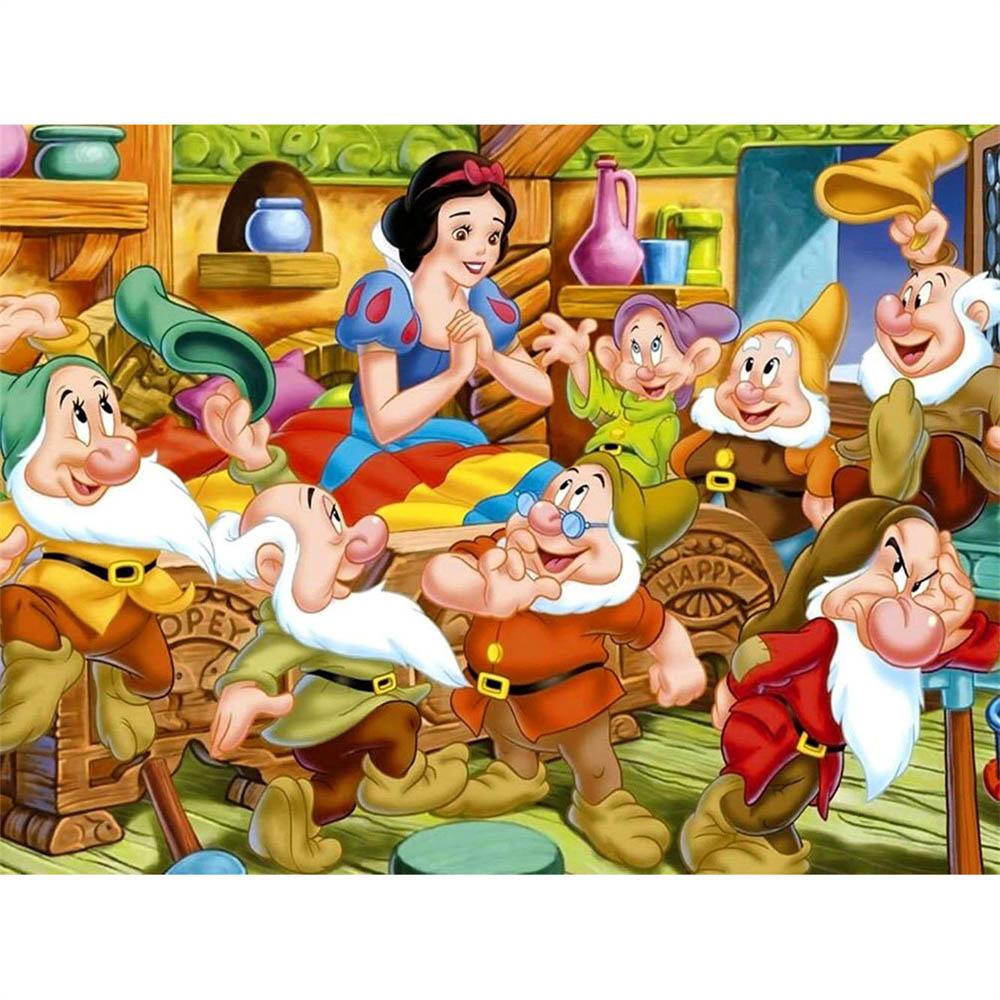 

Disney Snow White and The Seven Dwarfs 5D Diamond Painting Full of Diamonds DIY Handmade Diamond Painting Cartoon Decorative Painting Kit Round 20x30cm