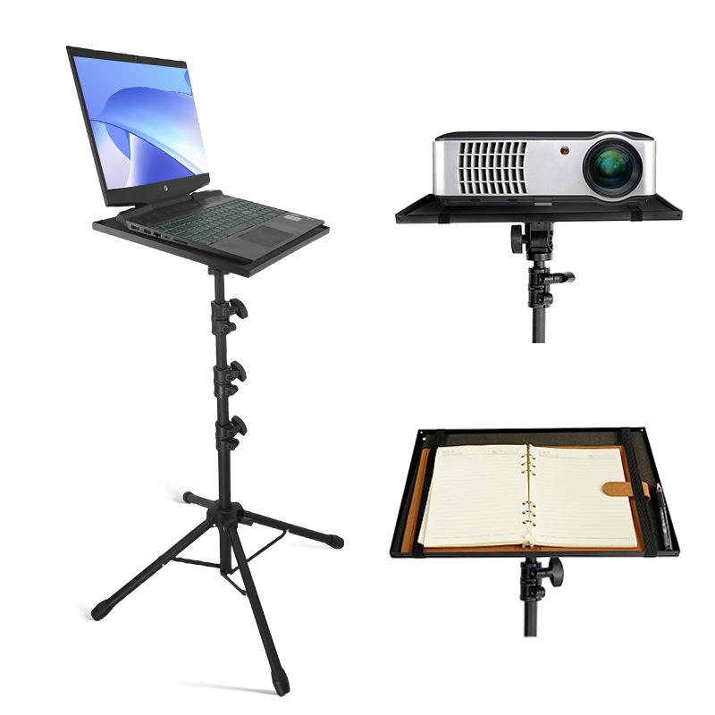 Soporte de Suelo Ajustable para Portátil y Bandeja para Proyector - Plegable, Estación de Trabajo de Altura Ajustable