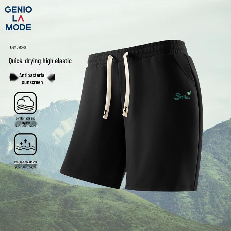 GENIOLAMODE Men s Quick-Dry Printed Casual Shorts XL