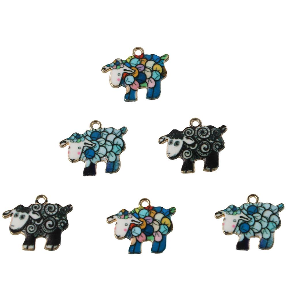 3 Colors Goat Enamel Charms 17*21MM Artifact Jewelry Making Diy Pendant for Necklace