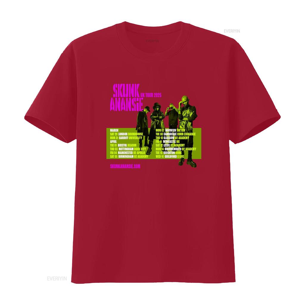 Skunk Anansie Band UK Tour 2025 T-Shirt Volle Größe S 5XL vintage gewaschenes Oberteil für den Alltag Unisex Dehnbar Mode