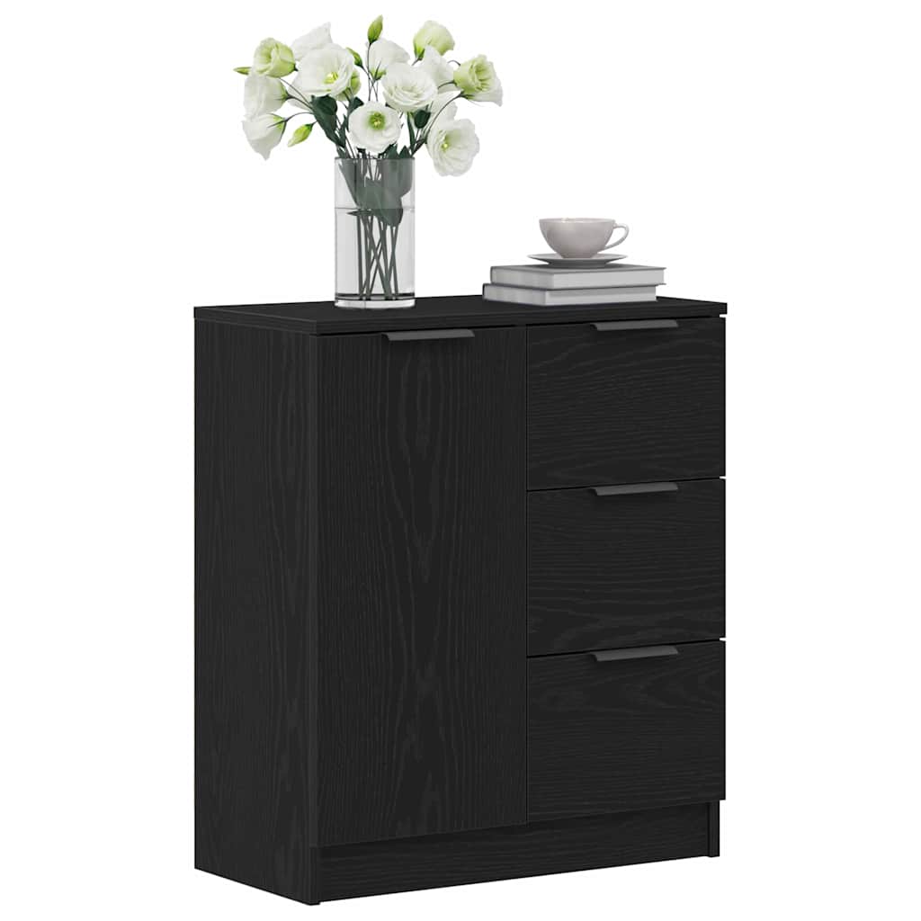 Sideboard in Black Oak Look 60 x 30 x 70 cm Particle Board