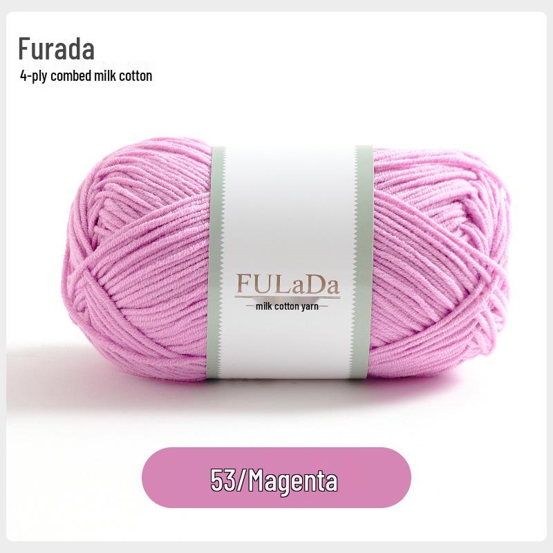 Baby 4-fädig gekämmte Milchbaumwollgarnknäuel zum Handstricken & Häkeln - DIY Puppe, Pullover, Schal Materialpaket