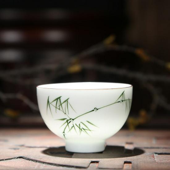 Hand-Painted White Porcelain Gongfu Tea Tasting Cup Gift Set