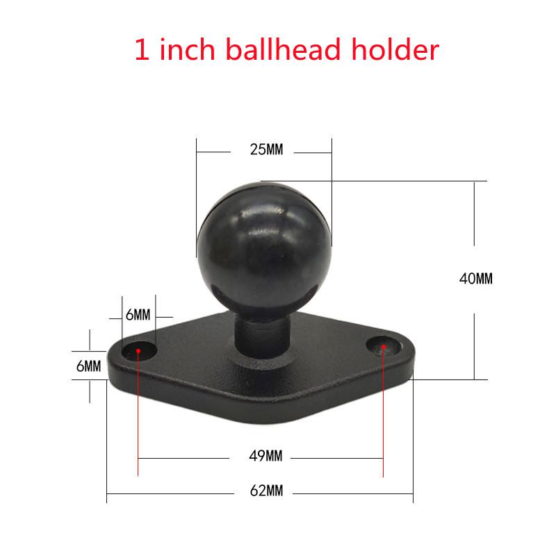 Jadkinsta 1 or 1.5 Inch Rubber Ball Mount To Aluminum Motorcycle Round Square Mounting Base Plate for Gopro Camera Cellphones