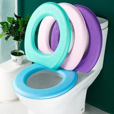 Waschbarer Toilettensitzbezug, wasserdichter Aufkleber, Schaumstoff-Toilettendeckelbezug, tragbare Silikon-Toilettenbecherabdeckungen, Badezimmerzubehör