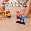 6 Buc. Jucărie Trafic Ornament Casă de Păpuși Semne Rutiere Set Mini Indicator Rutier Barieră pentru Decorarea Casei de Păpuși