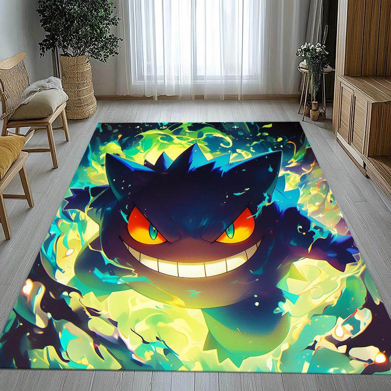 Gengar Pokemon Cartoon Ectoplasma Living Room Non-Slip Area Rug Soft Carpet for Bedroom Kids Playroom Sofa,Home Decor Doormat