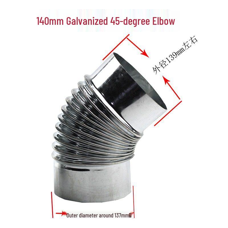 Galvanized Iron Wood Stove Chimney Ventilation Pipe - 3-Way for Kitchen and Fireplace