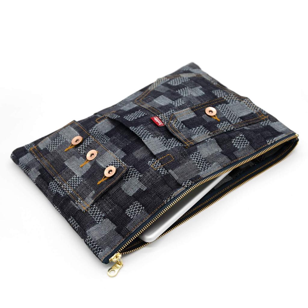 Luddite Bag-in-Bag A4 Denim Patchwork LDD-A4BIB-101