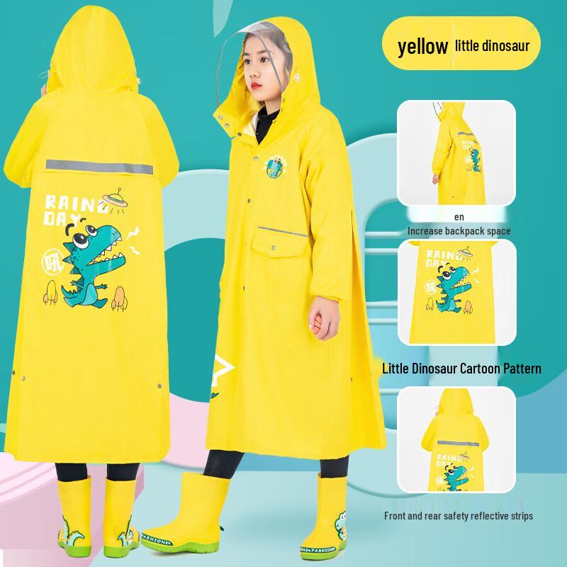 KarLot Kids Dinosaur Raincoat with Backpack Space 2XL-3XL