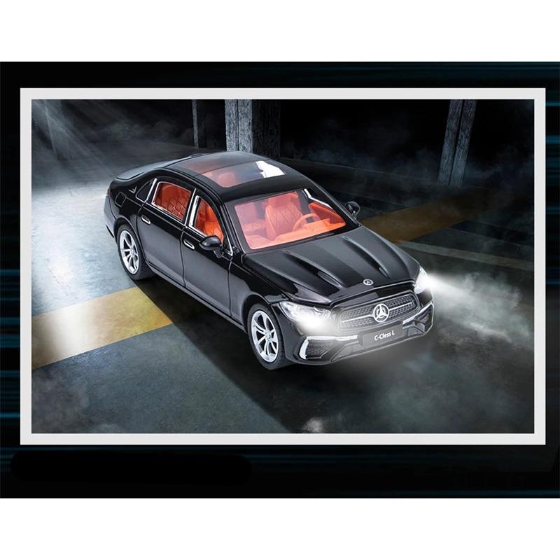 1/24 Benz C-Class C260L Alloy Car Model Diecasts Metal Toy Vehicles Car Model High Simulation Sound and Light Collection Kids Gifts