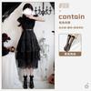 Halloween Gothic Adams Family Wednesday Cosplay Dress Vampire Bride Black Women