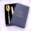 Luxury Cutlery With Rhinestone Handle Stainless Steel Knife Fork Spoon Tableware Flatware Set Festival Kitchen Dinnerware Gift