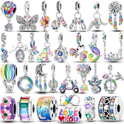 Colorful Charm Fit Original Banglecopper Charms Unicorn Beads For Bracelet Pendent Dangle Diy Fine Jewelry Gift For Women