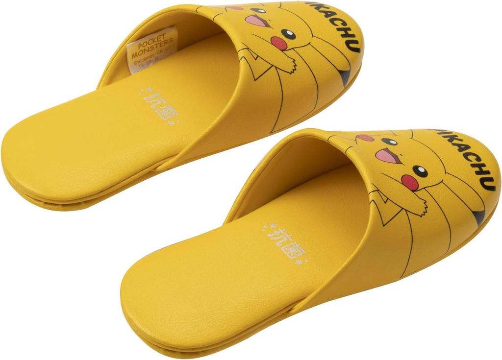Nippon Slippers Pokemon Pikachu Kids Room Shoes Yellow 20cm 211633 Cute Vinyl Indoor Slippers for Children and Guests