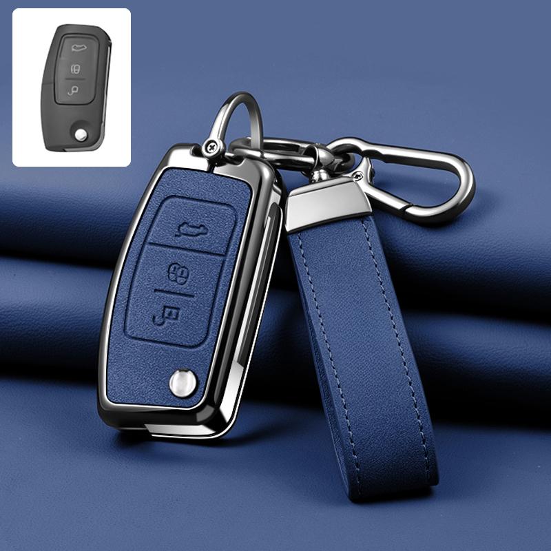 For Ford Focus 2 Mk2 Fiesta Mondeo Galaxy Falcon Territory Ecosport Kuga Escape Car Key Case Cover Shell Keychain Accessories