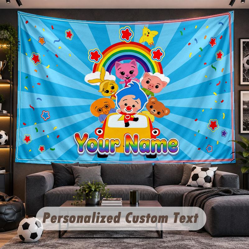 Wall Hanging Tapestry Custom NameEl Payaso Plim Plim Pattern Personalized Printed Fabric Wall Decor