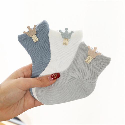 

3Pairs/set Baby Girls Boys Socks Newborn Summer Mesh Thin Infant Socks for Girls Cotton Solid Casual Toddler Sock Age for 0-5Y XS for 0to6Month