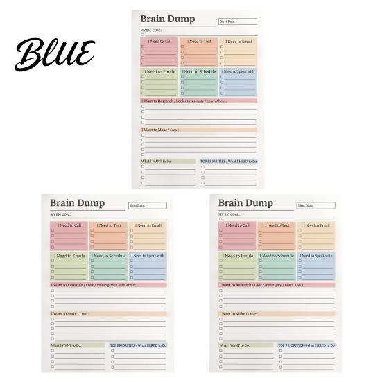 Personalized Goal Setting A5 Brain Dump Planner, Tear-off Daily Task Pad with 50 Tear Off Note Sheets, Thickened Paper Notepad for Organizing Thoughts