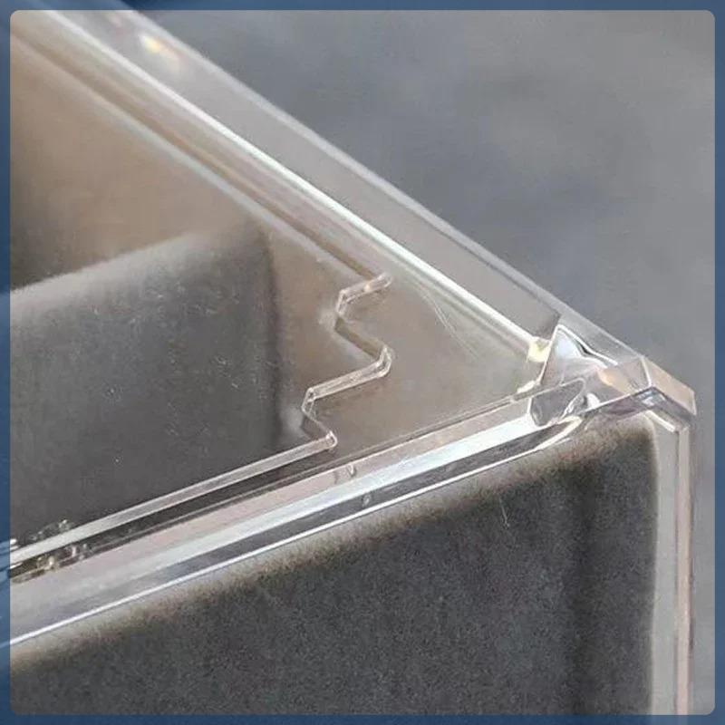 Three-drawer large capacity velvet earrings bracelet ring jewelry organizer dust oxidation jewelry box desktop models