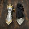 Medieval Gauntlets 16-Gauge Steel Featuring Brass Accents Built-In Leather Gloves Fathers Day Christmas Halloween Gift