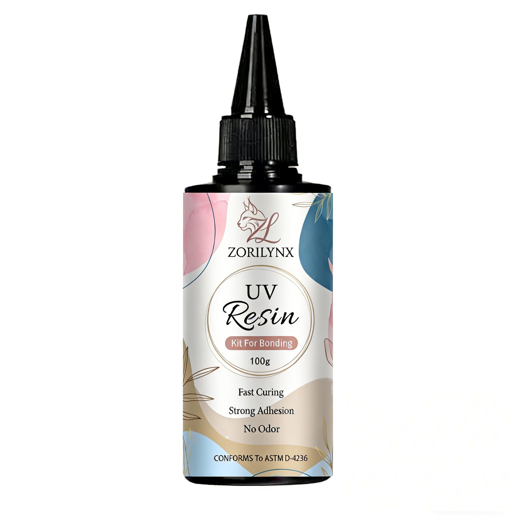 

100g UV Resin Clear Hard Type - Fast Curing Solar Resin for DIY Jewelry Making Crafts, Non-Toxic and Odorless Formula Zorilynx