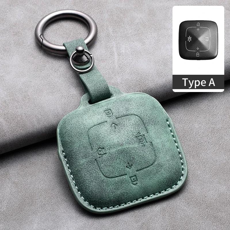 Leather 4 Buttons Car Remote Key Case Cover for Zeekr 001 X 2025 2025 2025 2025 for ZEEKR 001 009 Full Protector Fob Keychain