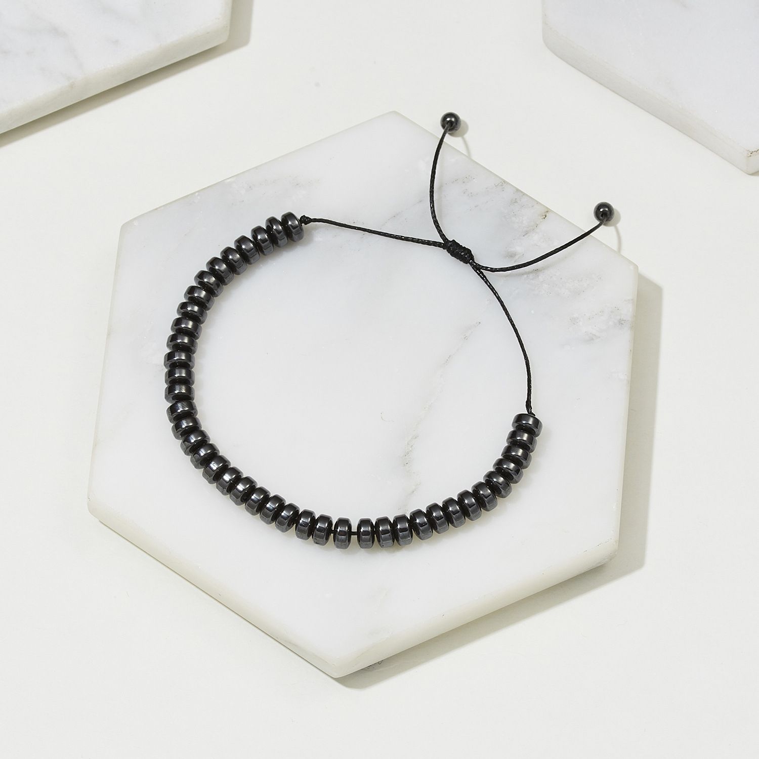 Fashion Bangle Health Care Jewelry Hematite Beaded Adjustable Black Hematite Stone Beads Bracelet 1