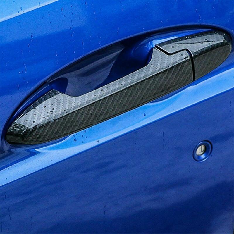 Upgrade For Honda Fit Jazz GK5 GP5 2014-2018 Chrome Carbon Fiber Door Handle Cover Overlays Protection Catch Cap